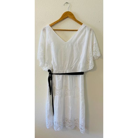 Sold ANN TAYLOR Lace White Dress 6 - Picture 2 of 10